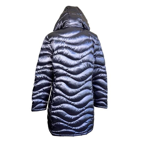 Andrew Marc Sz L Lightweight Packable Premium Down Jacket Quilted Long Silver - Picture 9 of 16